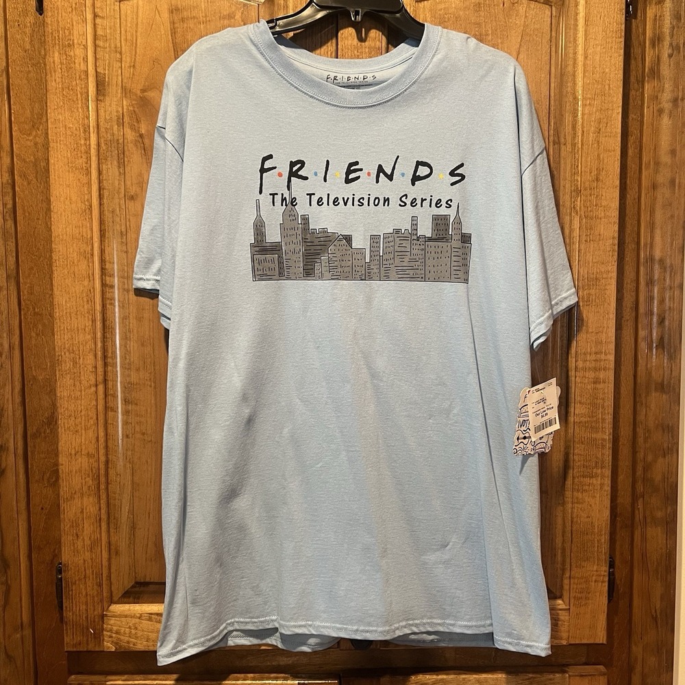 FRIENDS City Logo Television Series Show Short Sleeve Blue‎ T-Shirt Size XL